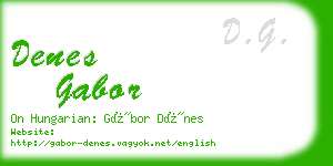 denes gabor business card